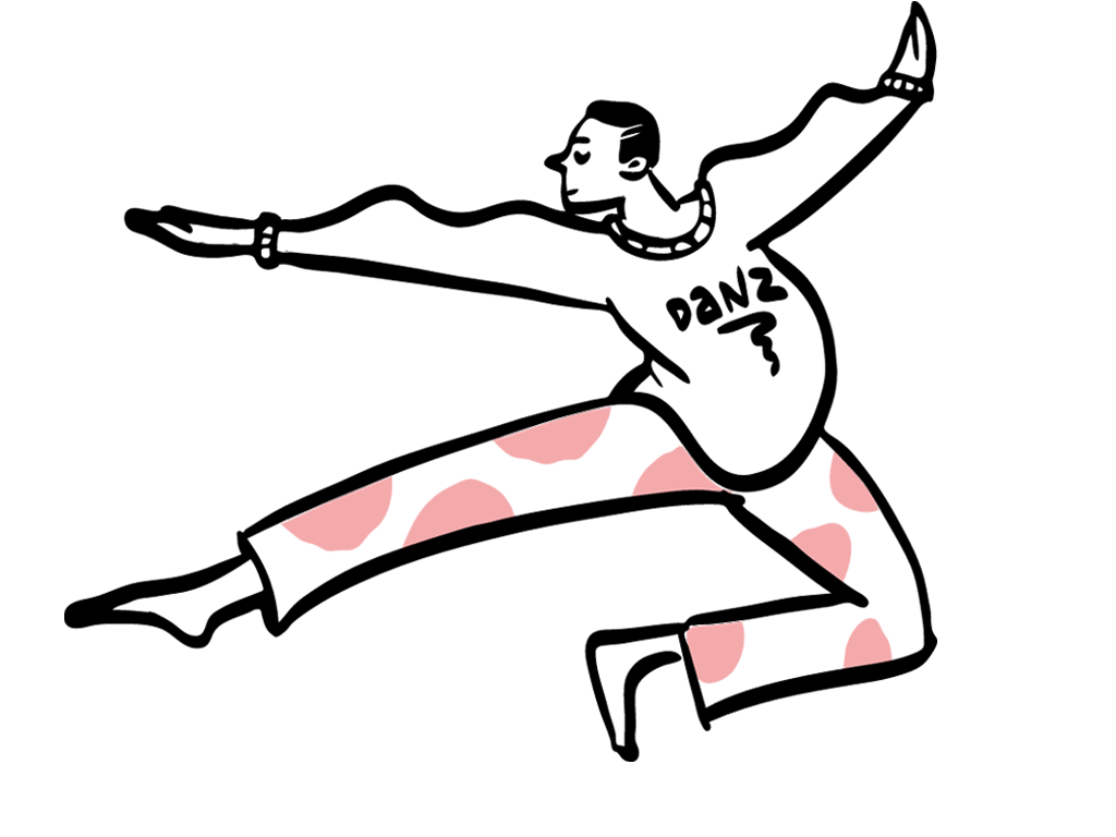 Person doing a ballet sidejump