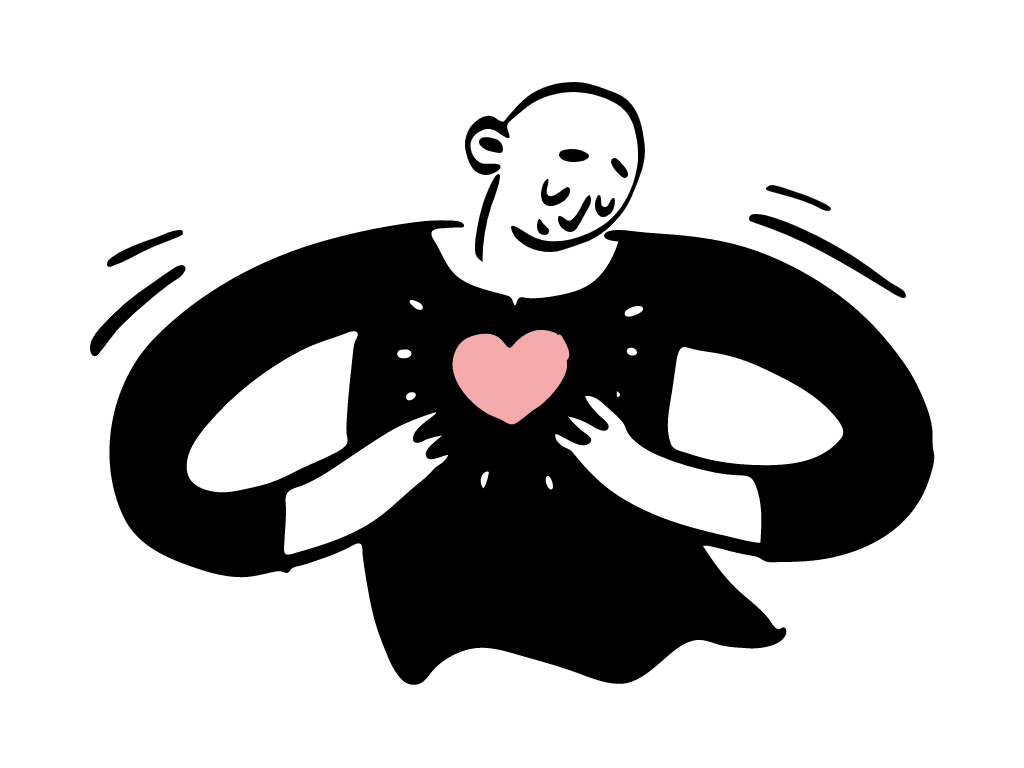 Person holding their loving heart
