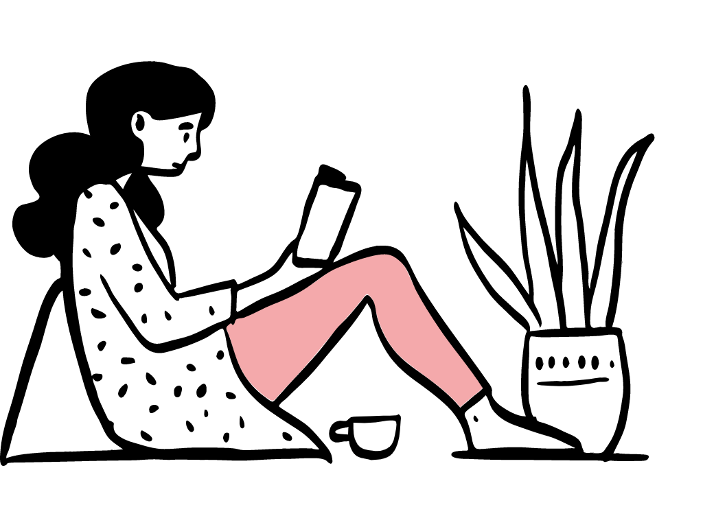 Person relaxing with a cup and phone